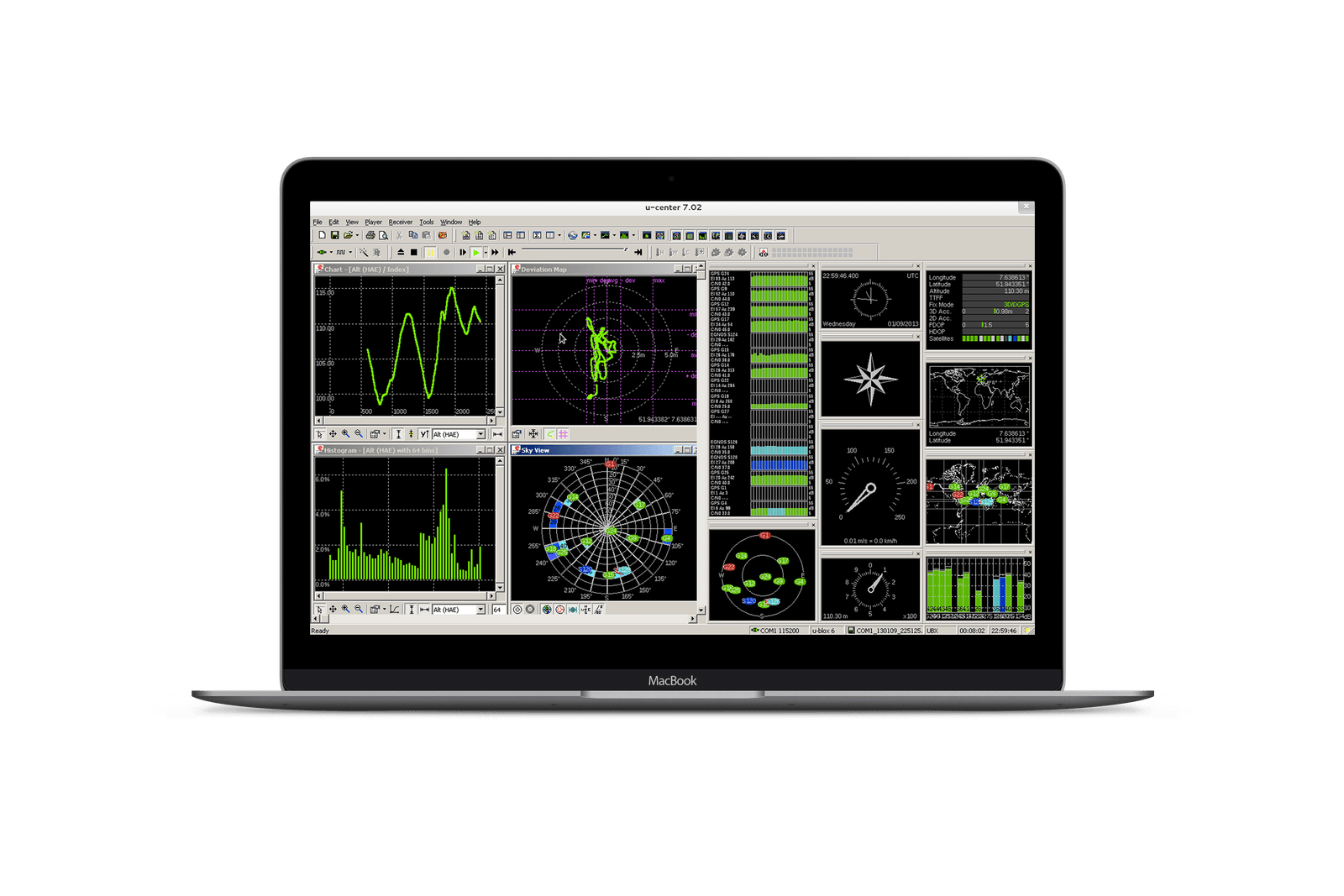 A powerful platform for product evaluation, configuration, testing  and realtime performance visualization of u-blox GNSS receiver products.